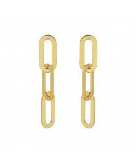 Earrings Yellow Gold Triple Athens Link