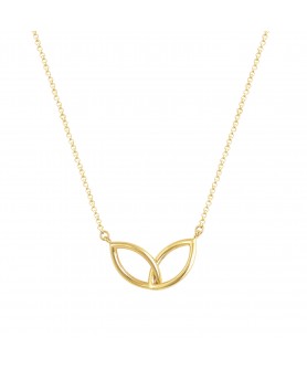 Necklace Yellow Gold Double Cat's Eye Slim
