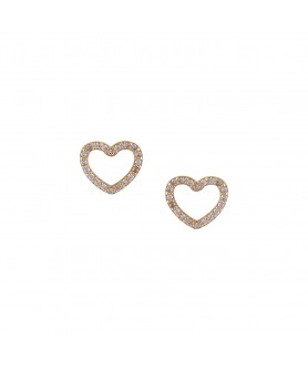 Χρυσά παιδικά σκουλαρίκια 14κ. καρδιά με ζιργκόν. ΣΚ17.